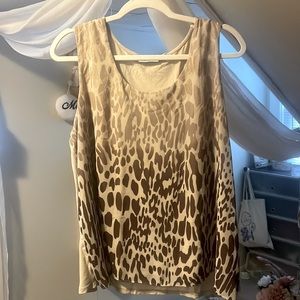 New York & Company Giraffe print Tank Top Size XL